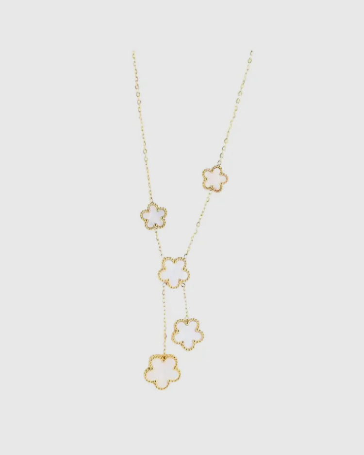 PALOMA | white clover drop necklace