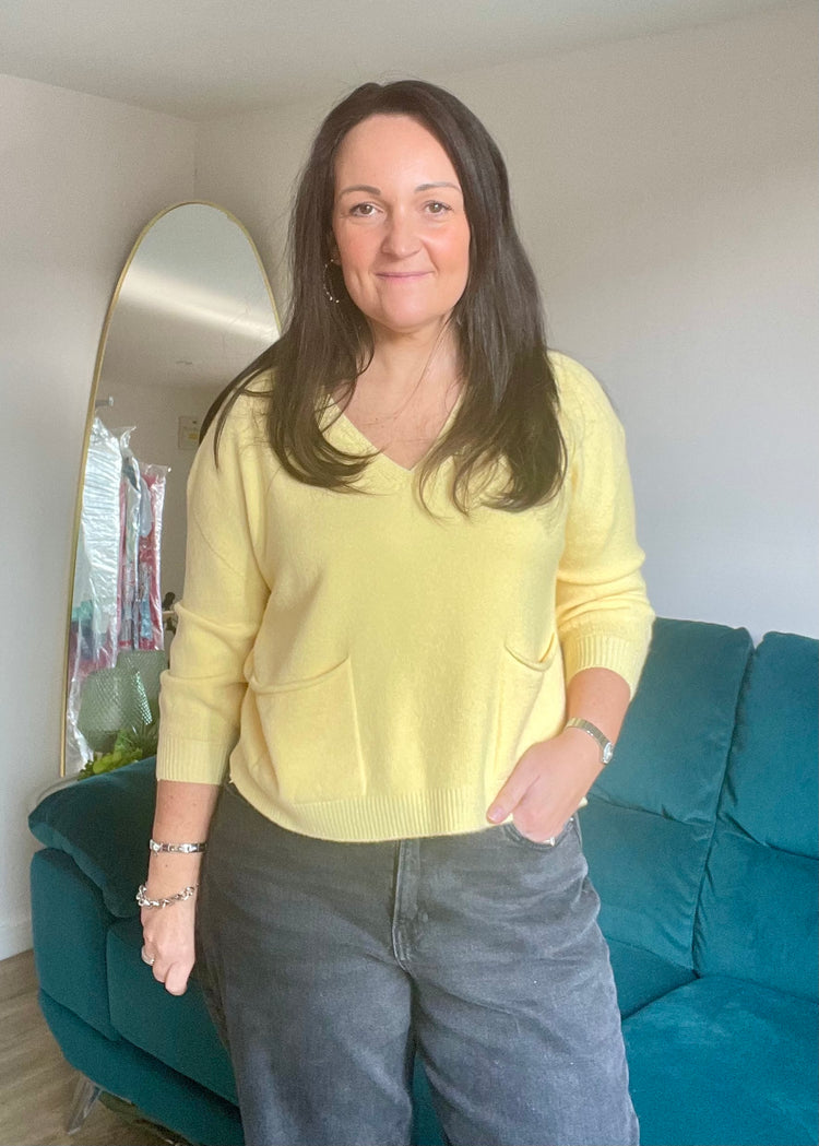 MILLIE | lemon soft knit v-neck jumper