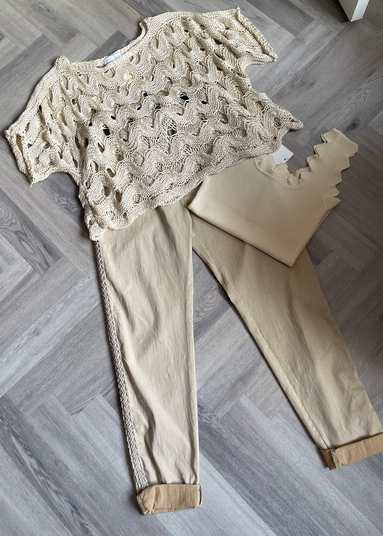 JESS | beige crochet top