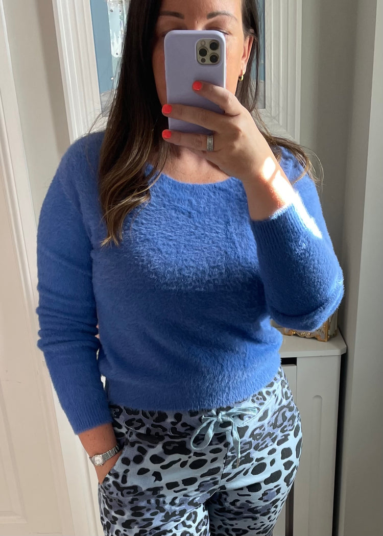 EMILY | blue super soft fitted jumper