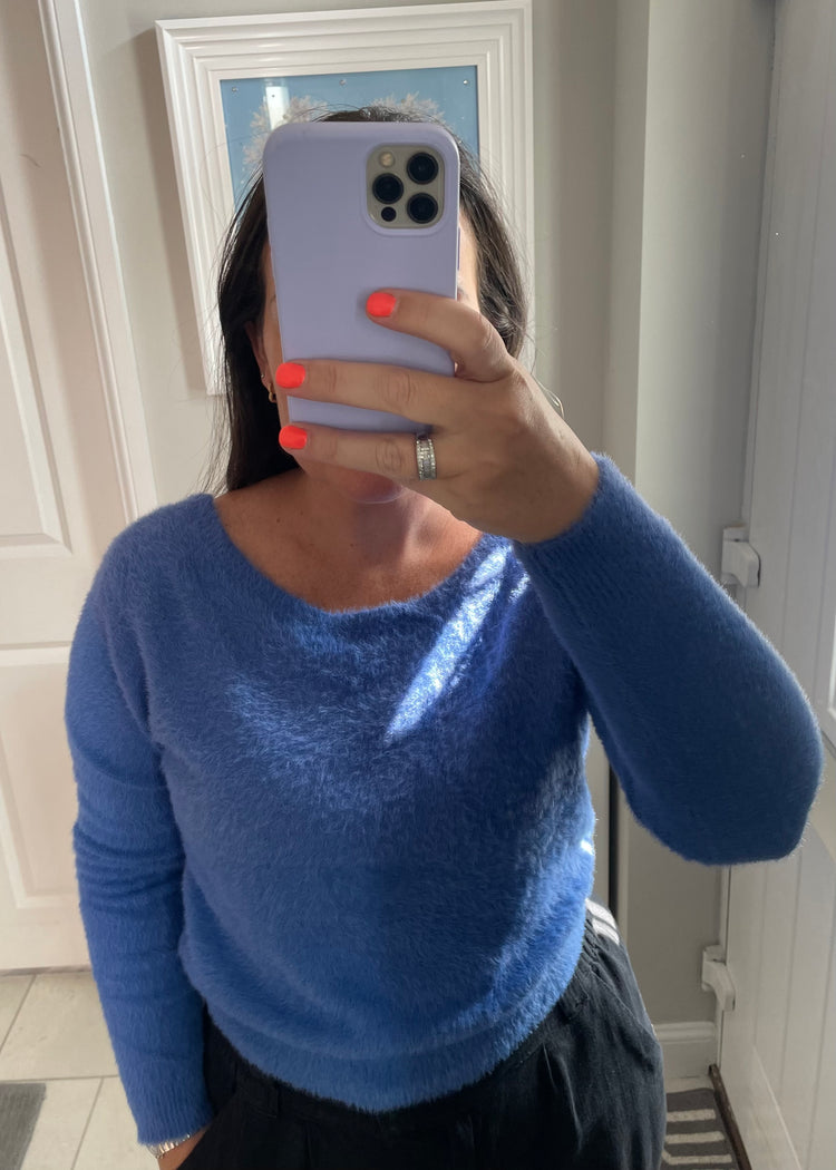 EMILY | blue super soft fitted jumper