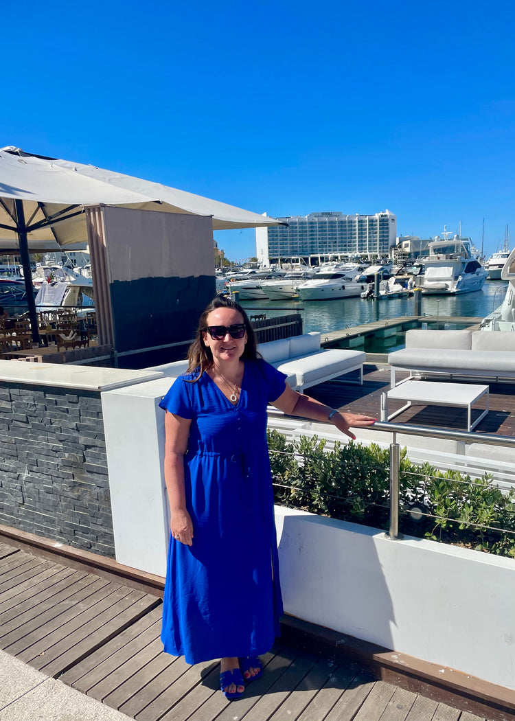 ELIZA | royal blue midi dress