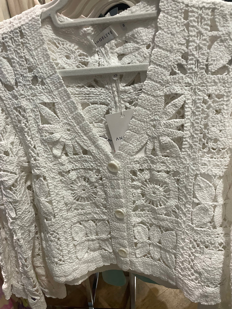 TESS | cream crochet cardigan
