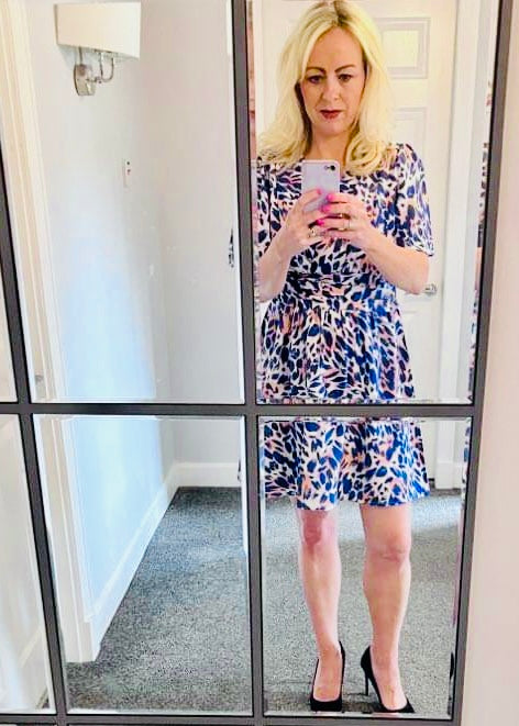 EDEN | blue animal print mini dress