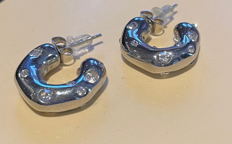 SUZY | stainless steel and crystal earrings