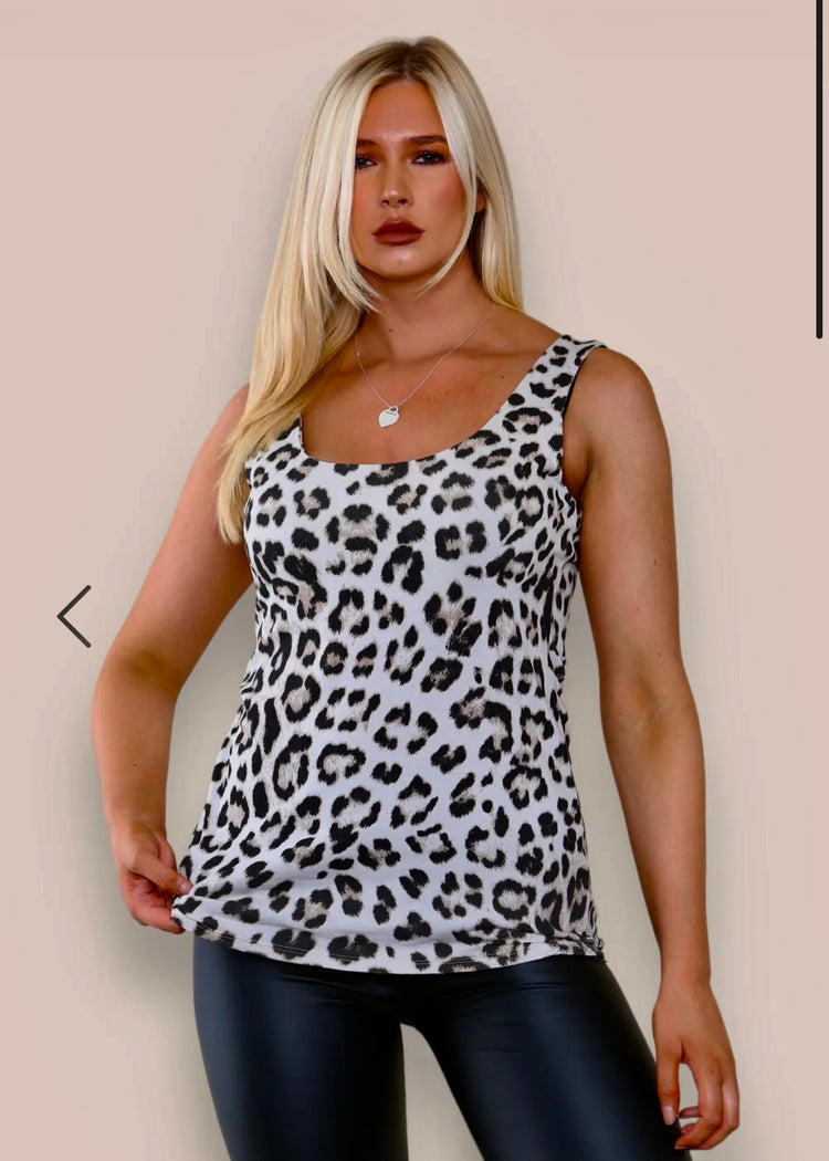 SARA | animal print vest top
