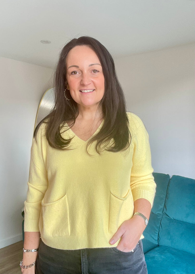 MILLIE | lemon soft knit v-neck jumper