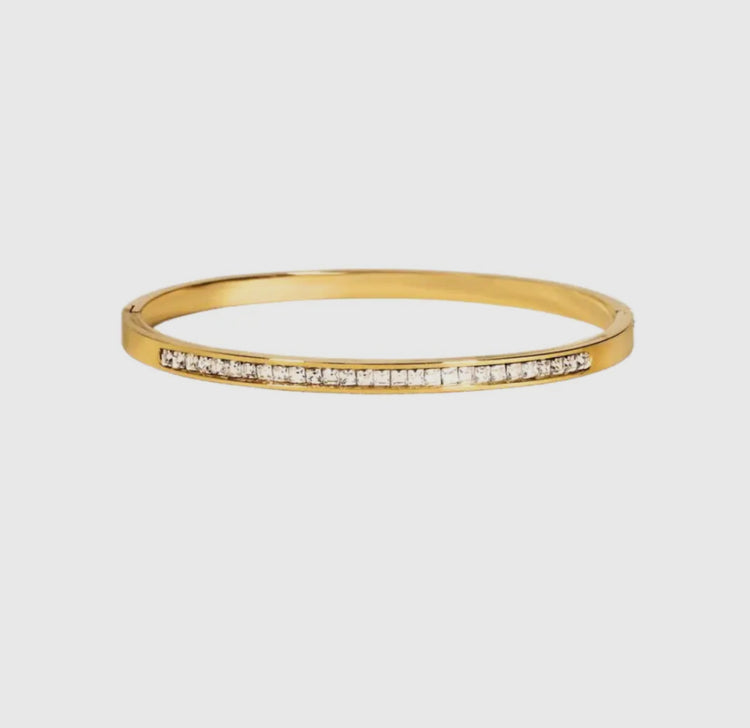 BELLA | gold cubic zirconia bangle