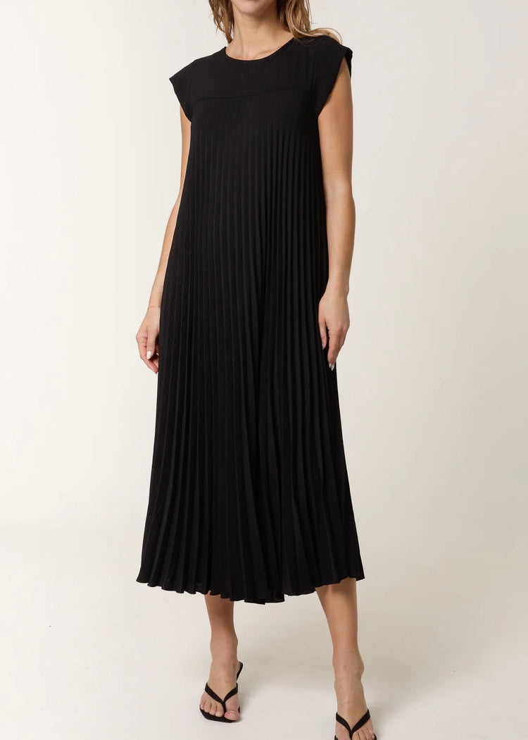 EMMA | black pleated maxi dress