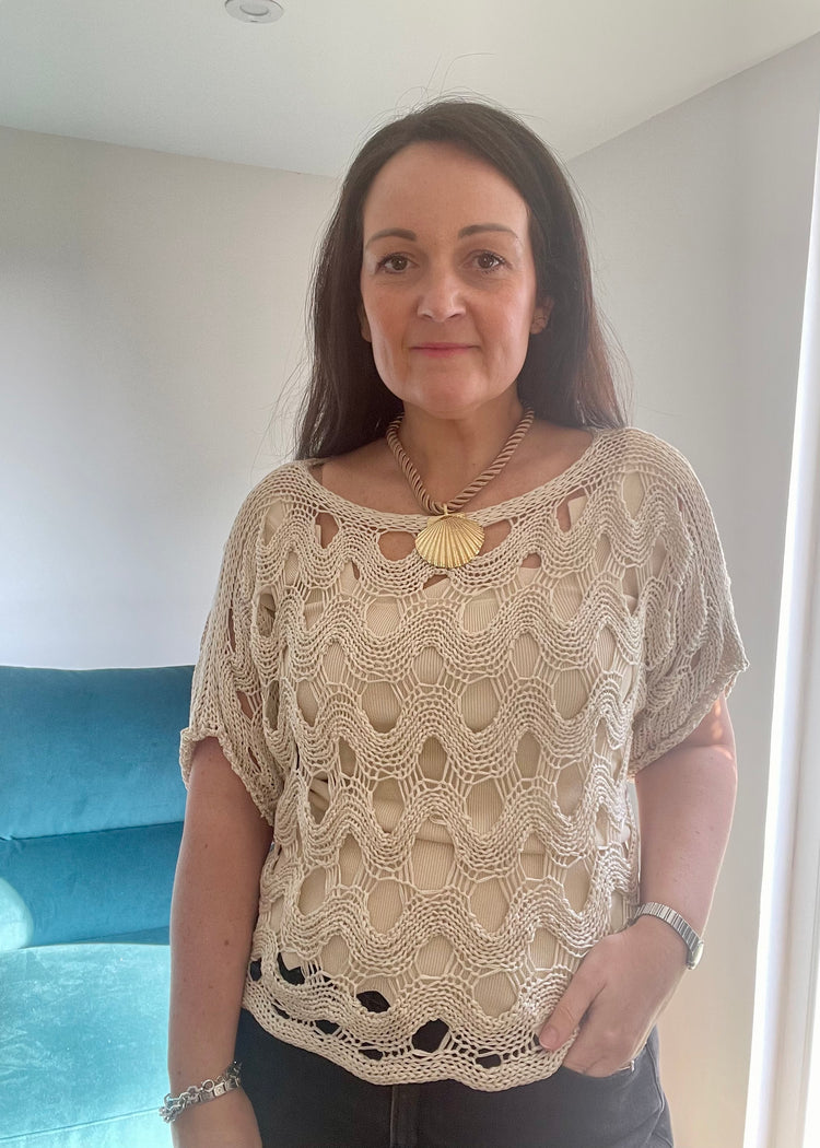 JESS | beige crochet top