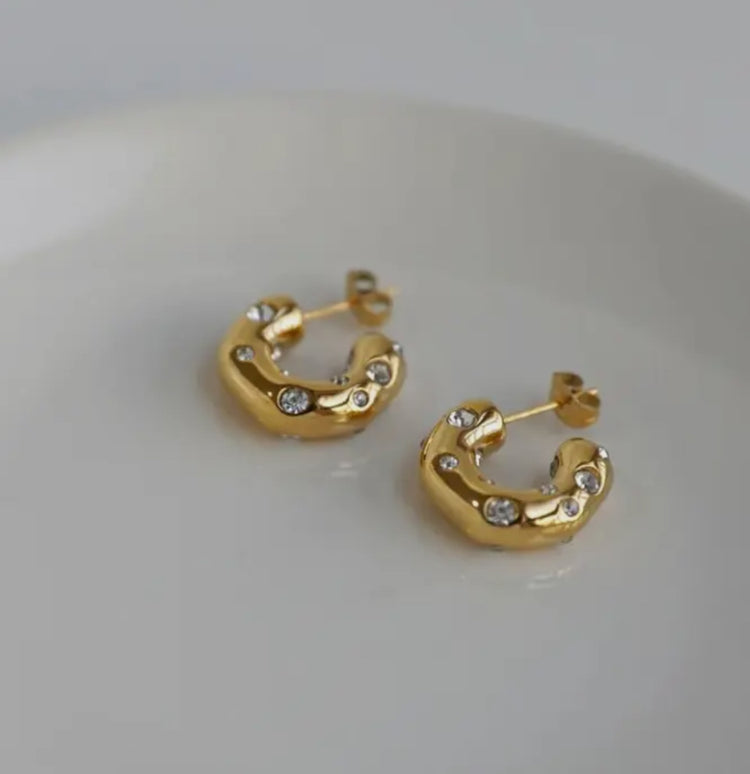 SUZY | gold crystal earrings