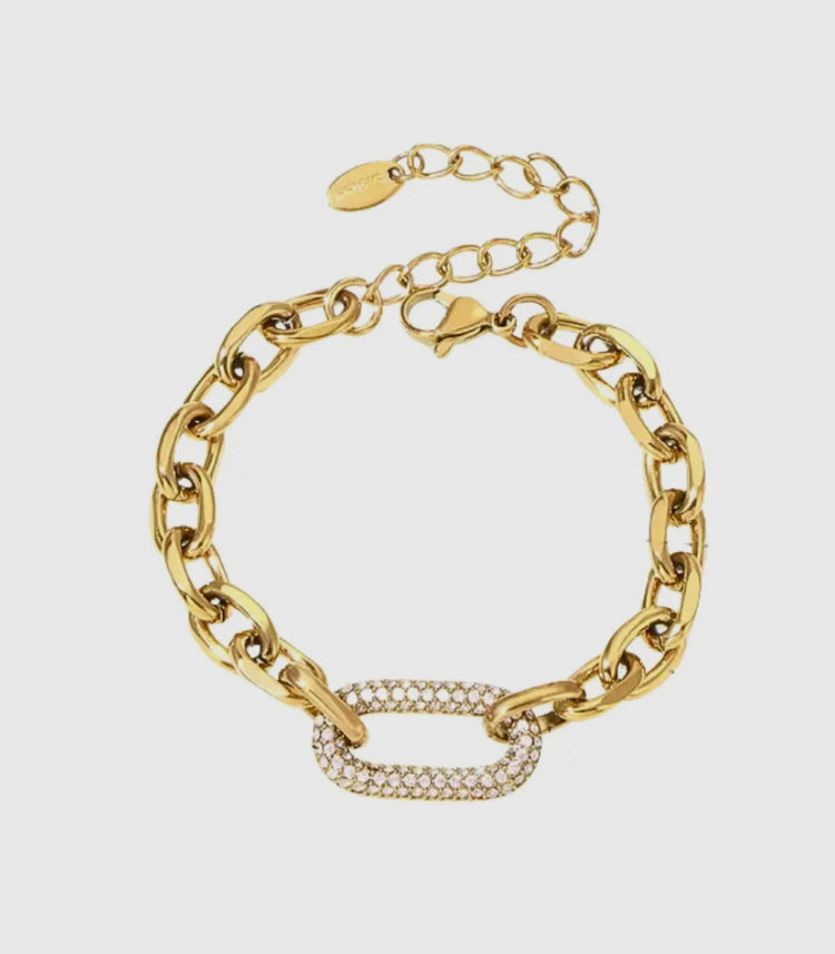 MEG | gold bracelet with diamanté detail