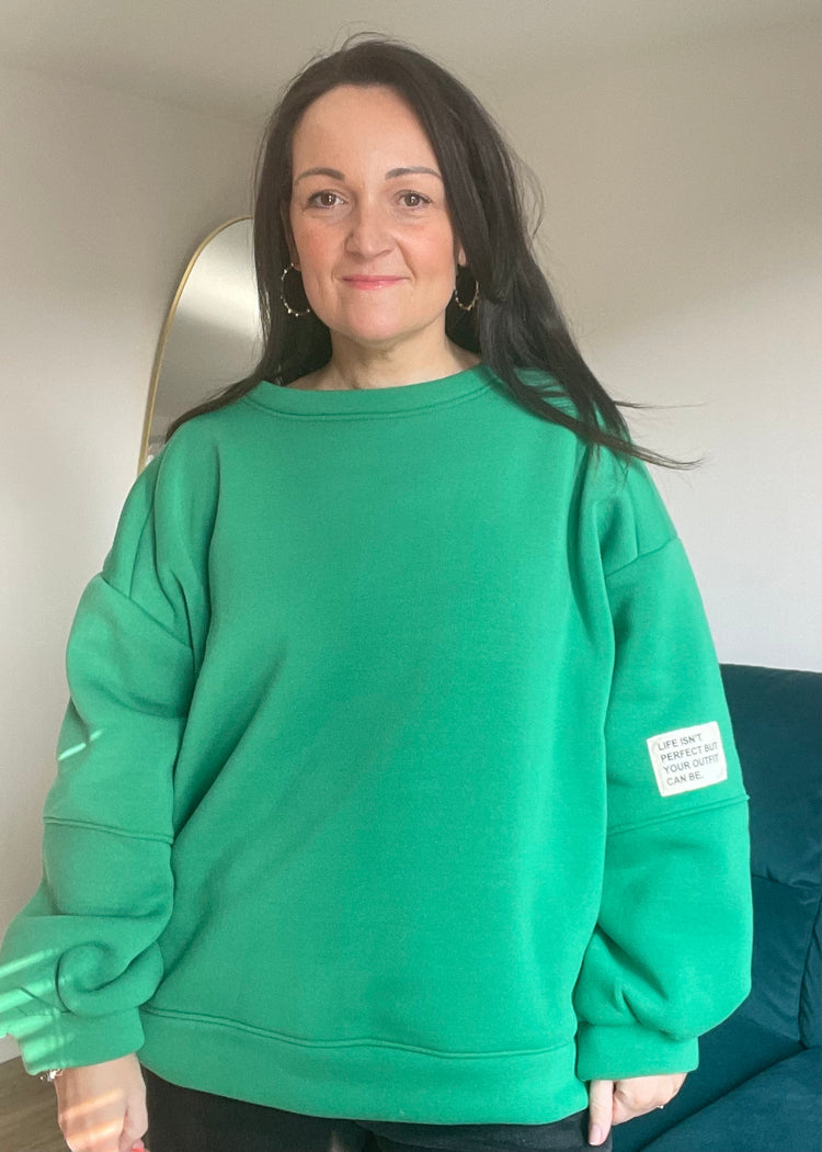 ALLIE | green oversized sweatshirt