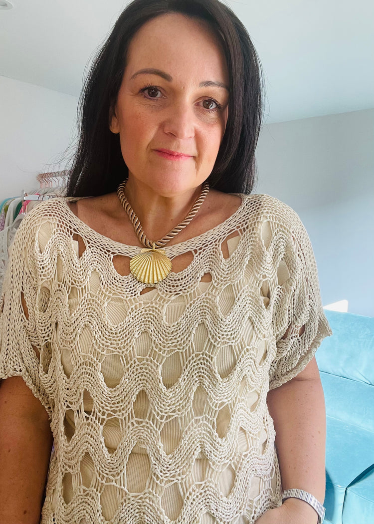 JESS | beige crochet top