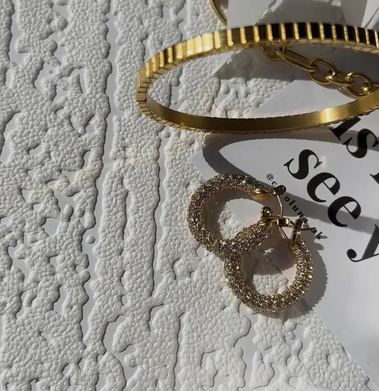 LACEY | gold cubic zirconia hoop earrings