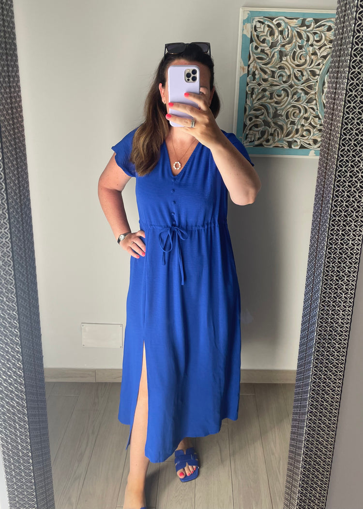 ELIZA | royal blue midi dress