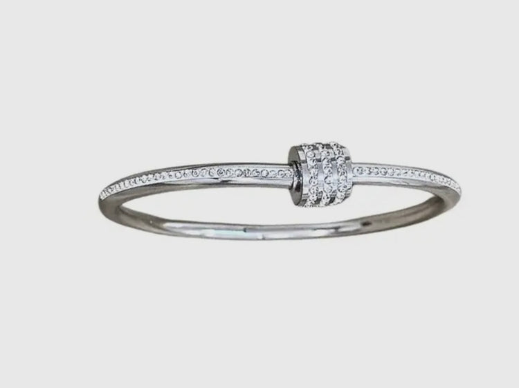ESTER | silver diamanté bangle