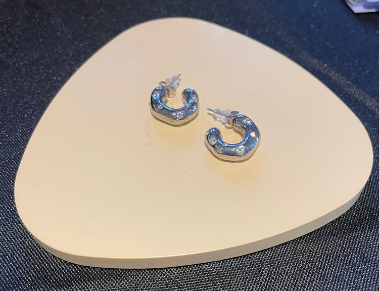 SUZY | stainless steel and crystal earrings
