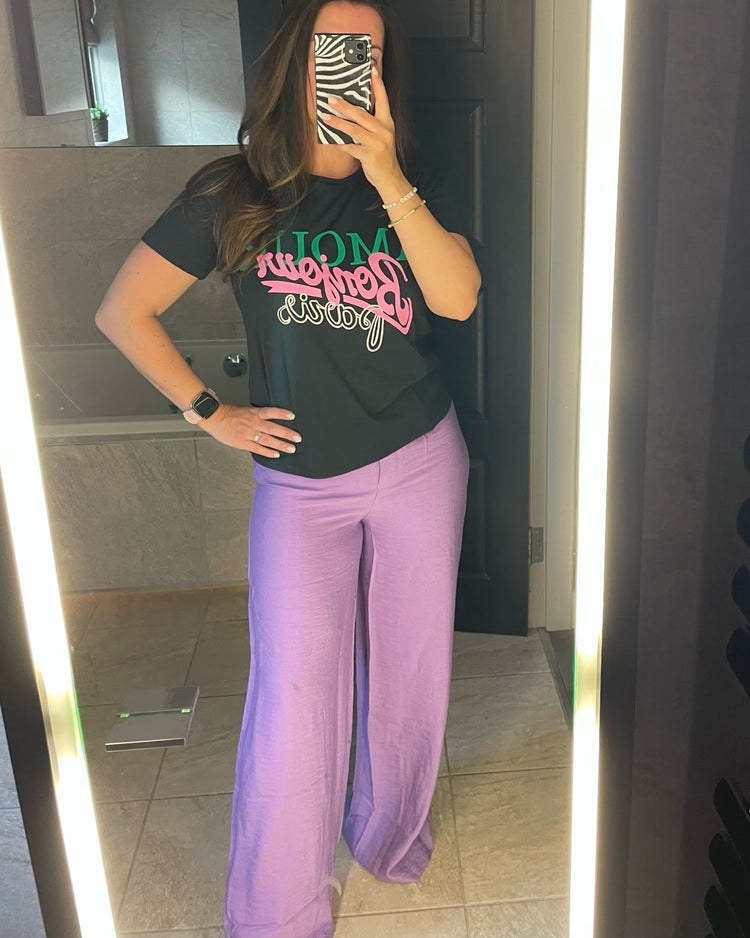 GABRIELLA | lilac wide leg trousers