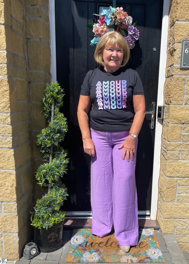 GABRIELLA | lilac wide leg trousers
