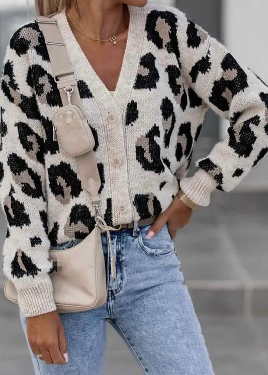 CARA| leopard print cardigan