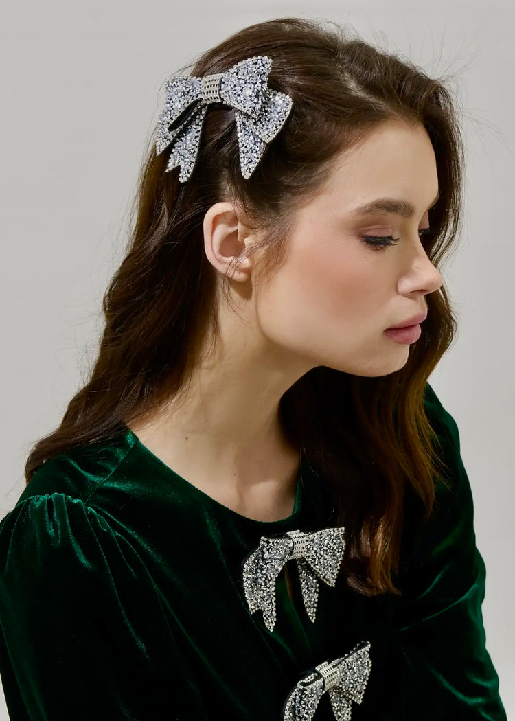 KATE| rhinestone bow hair clip