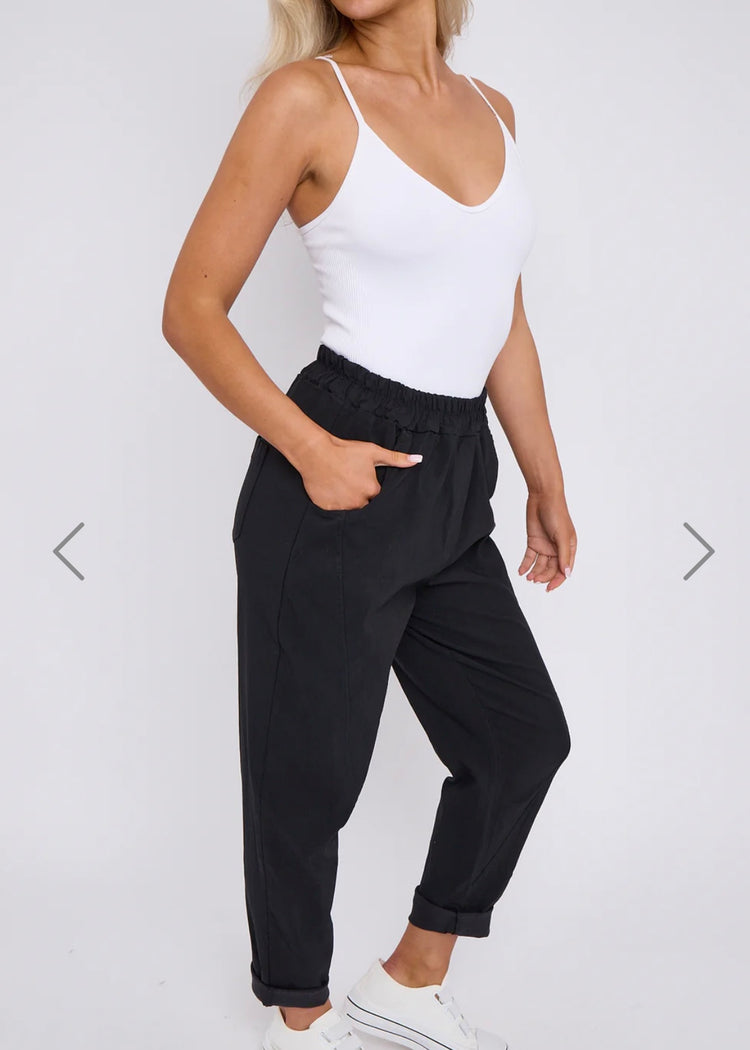 LUCIE | black relaxed fit magic stretch trousers