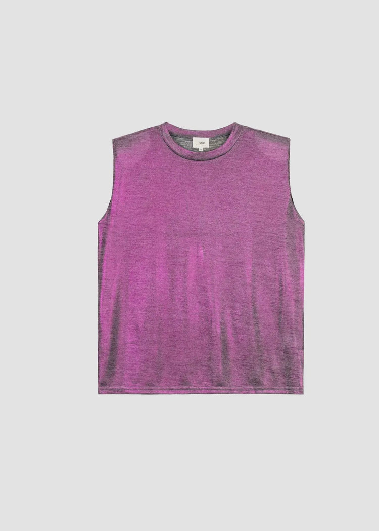 SIENNA |  purple metallic round neck top