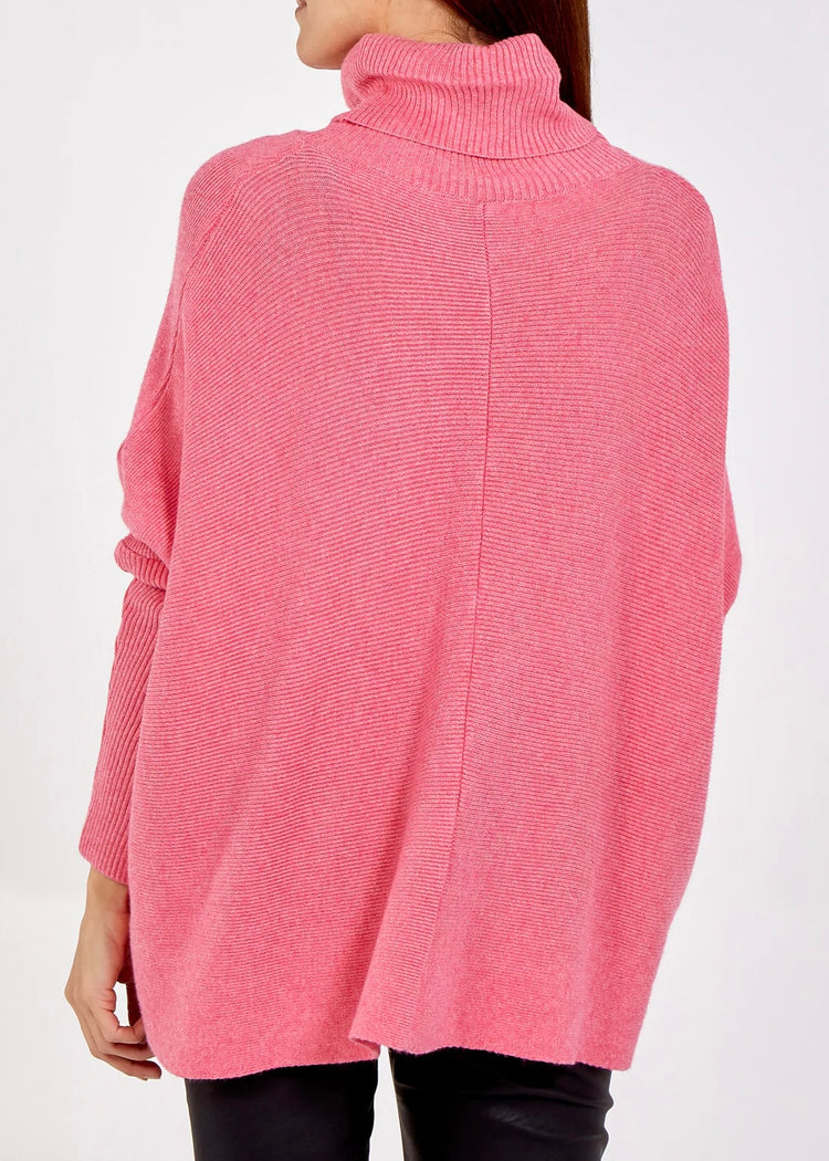 AURORA  | pink super soft knitted roll neck jumper