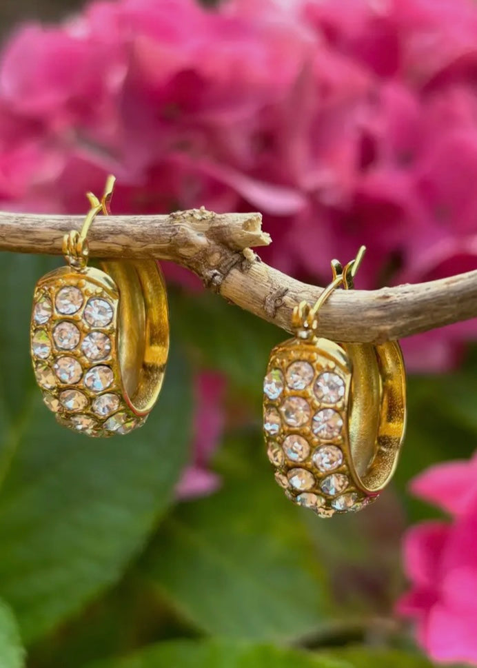 HARLOW | 18ct gold plated cubic zirconia hoop earrings