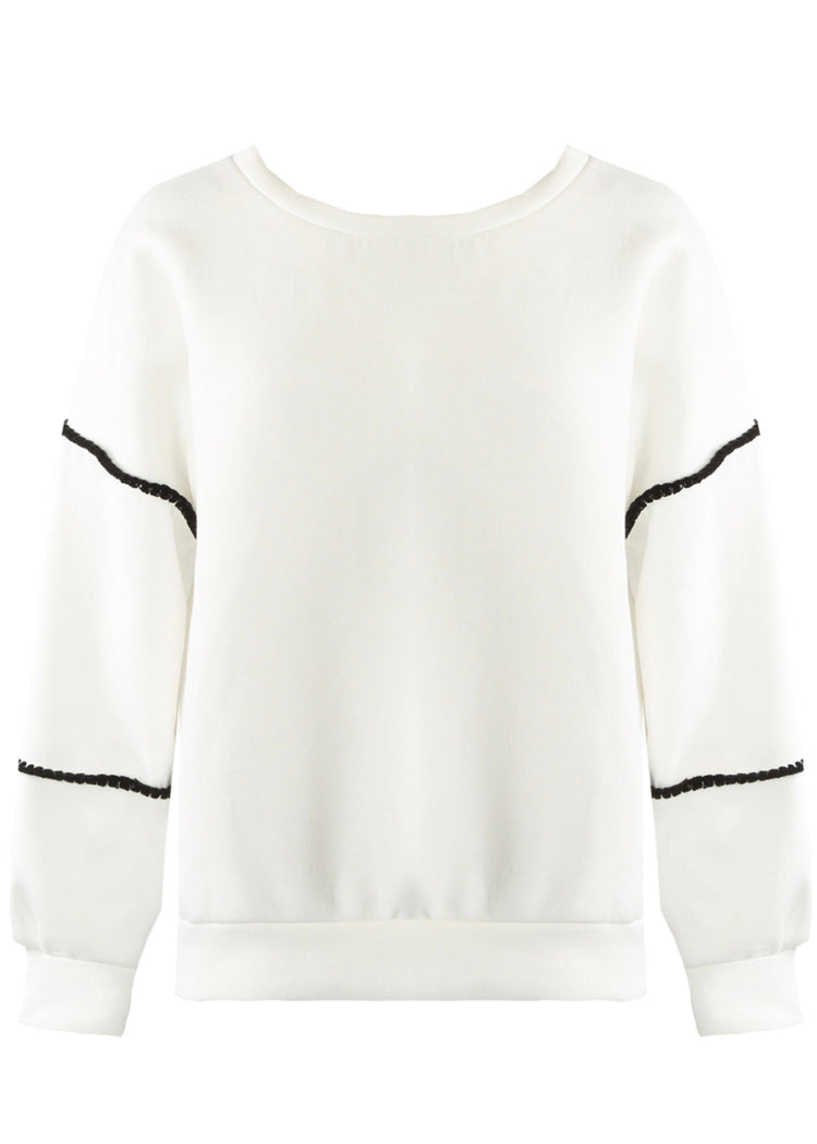 ALICE  | white and black contrast edge jumper