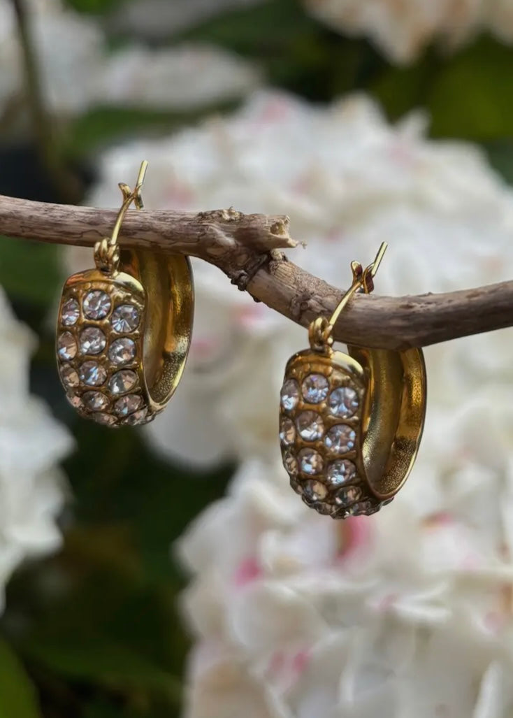 HARLOW | 18ct gold plated cubic zirconia hoop earrings