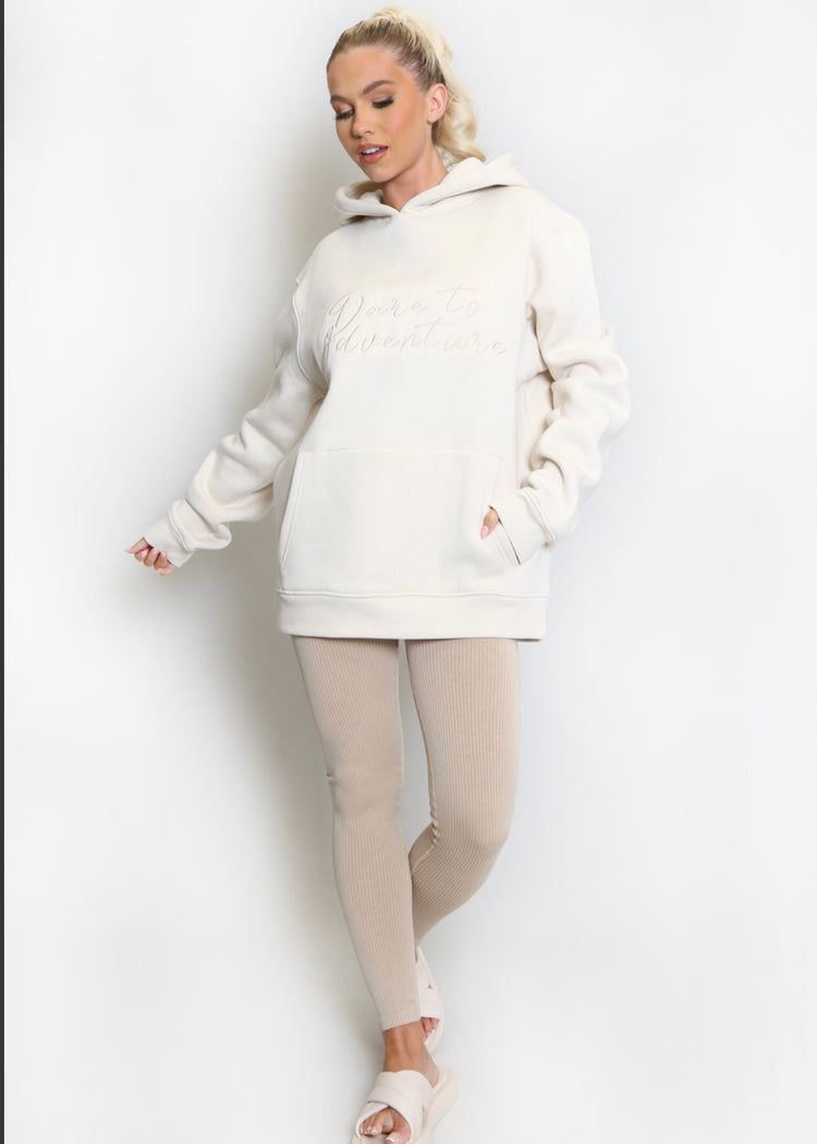 HALLE | beige Dare to Adventure hoodie