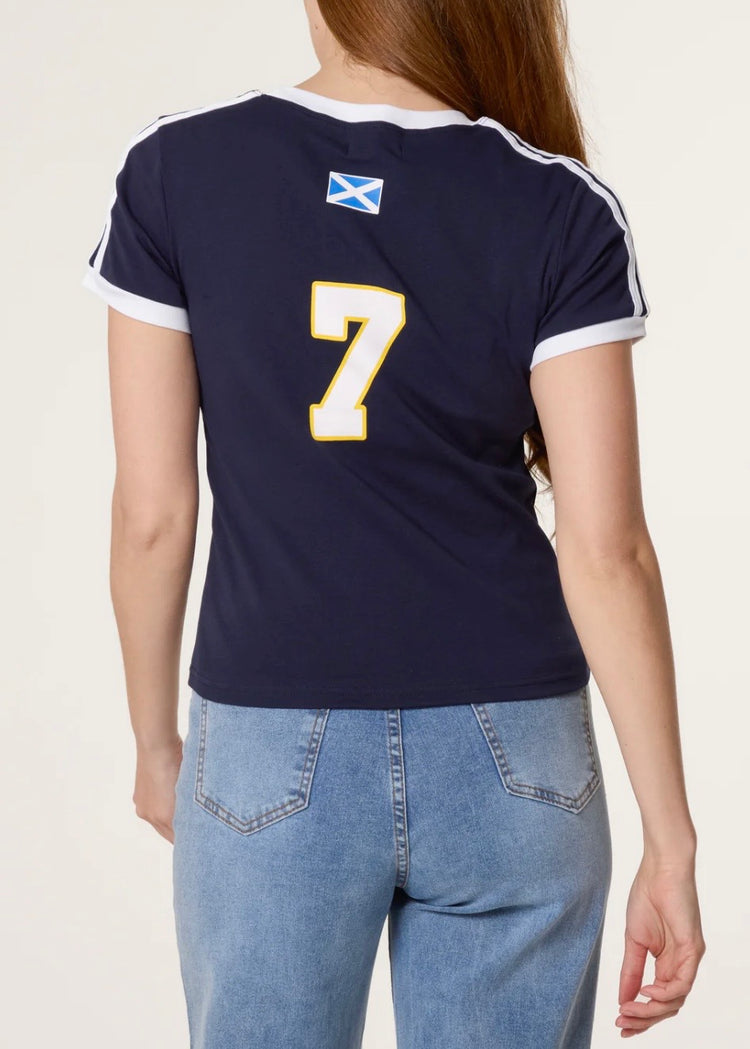 BONNIE |  navy Scotland embellished top