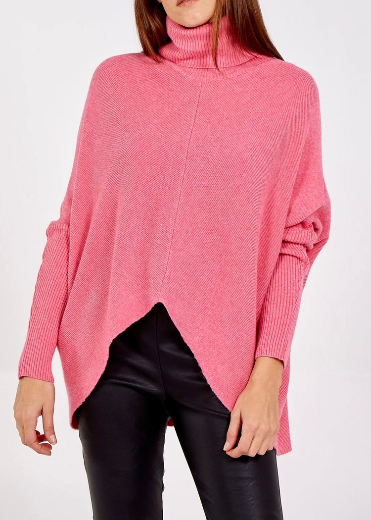 AURORA  | pink super soft knitted roll neck jumper