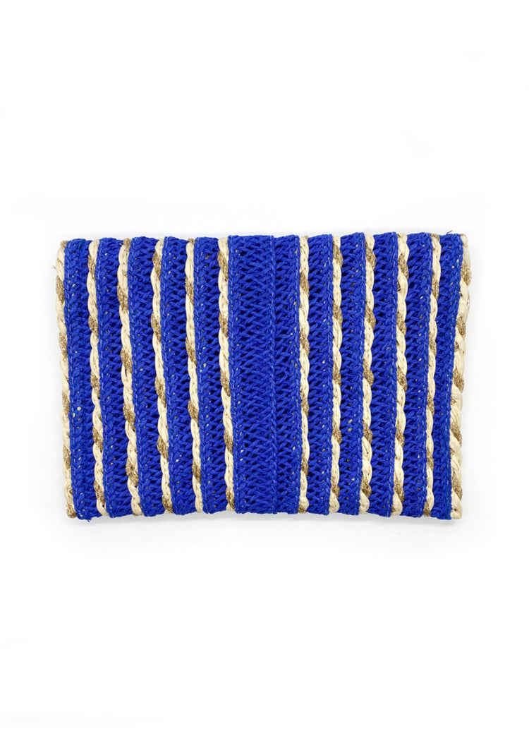 HAZEL | royal blue woven clutch bag