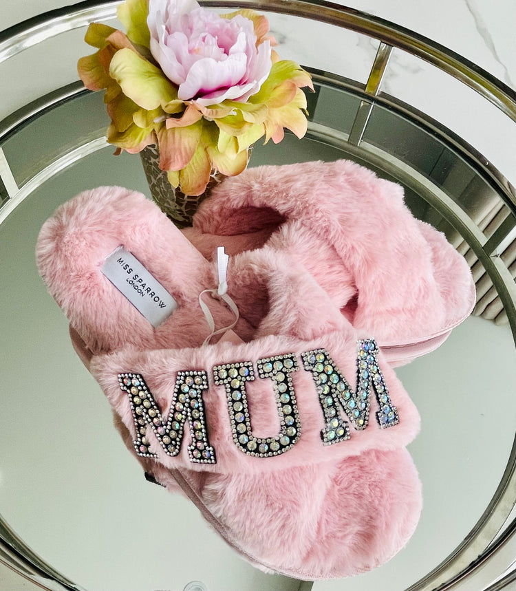 MOTHER'S DAY | Customised faux fur cross over slippers