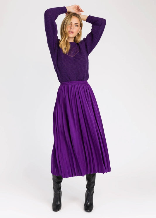 HANNAH | purple pleated skirt